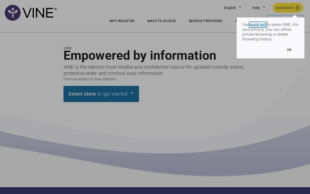 Robertson County VINELink inmate check and release notification interface